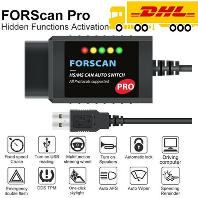 Forscan Pro ELM327 USB Auto Diagnosegerät KFZ OBD2 Tester Scanner Für Ford Focus