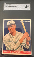 TRAVIS C JACKSON 1933 GOUDEY Big League Chewing Gum #102 HOF