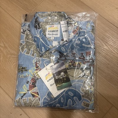 RARE Reyn Spooner Jinzō Ningen Kikaidā  Hawaiian Aloha Shirt GO GO KIKAIDA large