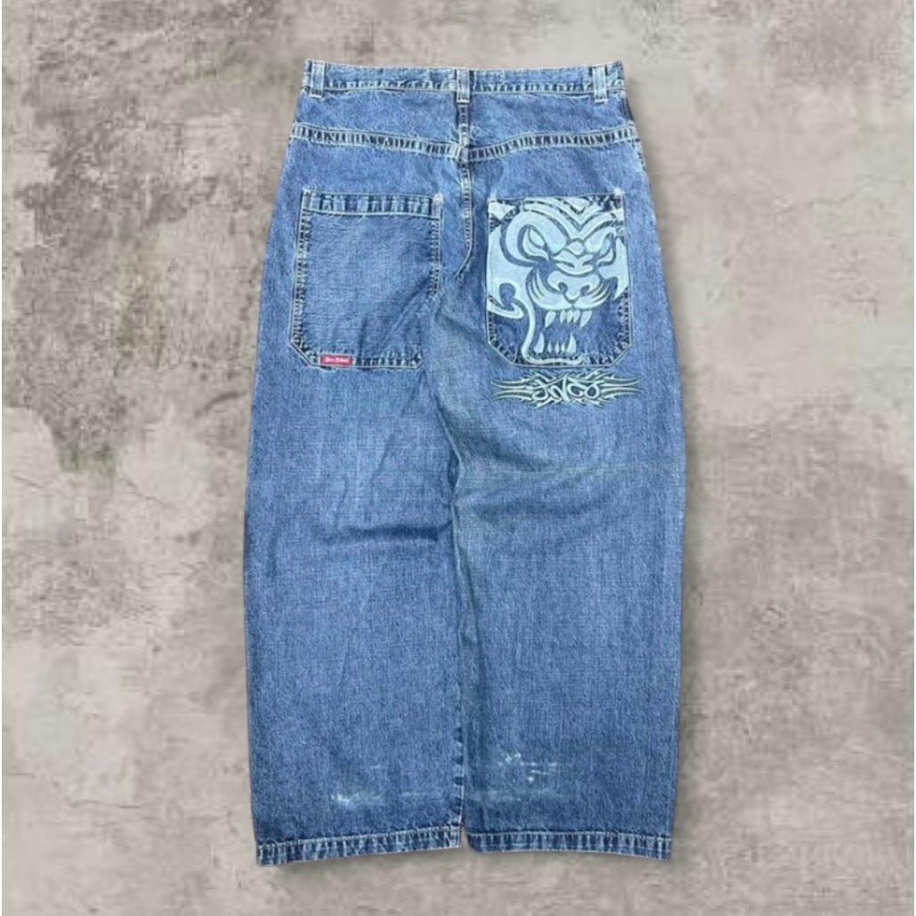 JNCO Tigers Wide Leg Jeans Size 38 Vintage Y2K Denim Y2k Grunge