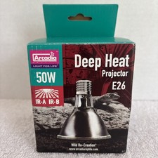 Arcadia Deep Heat Projector Bulb E26 50w For reptiles IR-A IR-B Reptiles