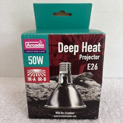 Arcadia Deep Heat Projector Bulb E26 50w For reptiles IR-A IR-B Reptiles