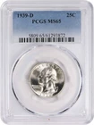 1939-D Washington Silver Quarter MS65 PCGS