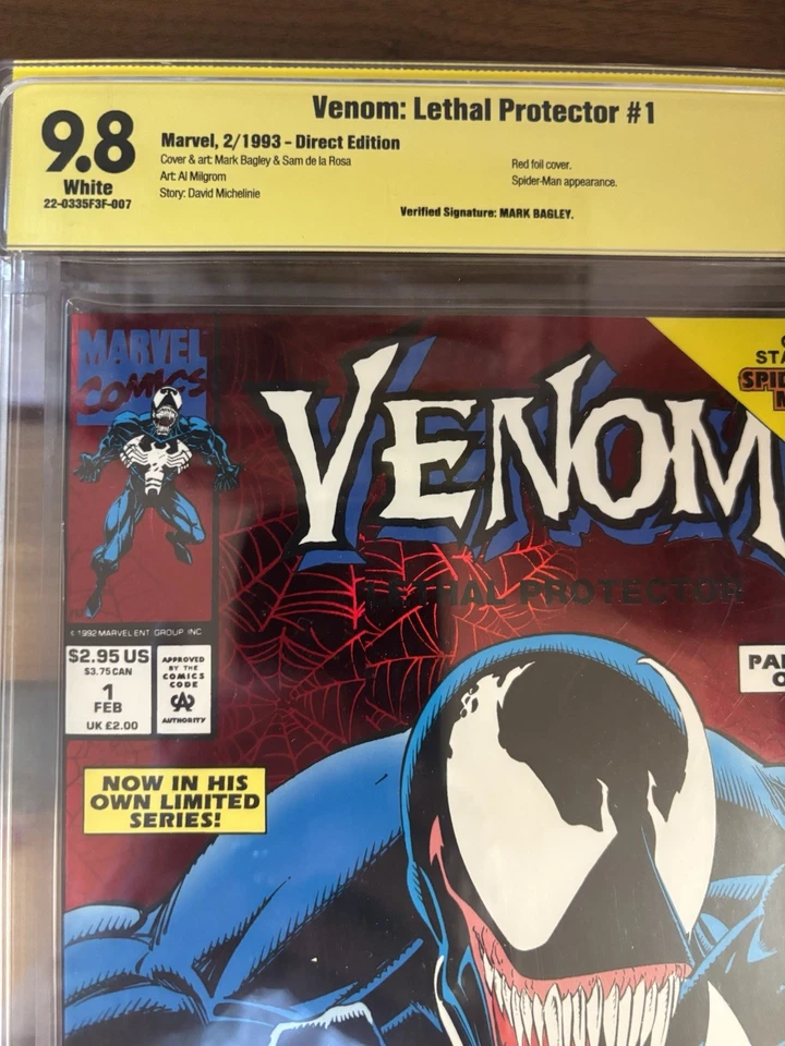 Protector letal Venom CBCS 9.8 firmado por Mark Bagley Foto 3 de 4