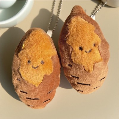 Cute Creative Roasted Sweet Potato Plush Doll Keychain Simulated Food Pendant