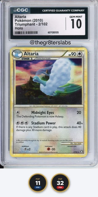 Altaria (Holo) - 2010 Pokemon Triumphant - #2/102 - CGC10