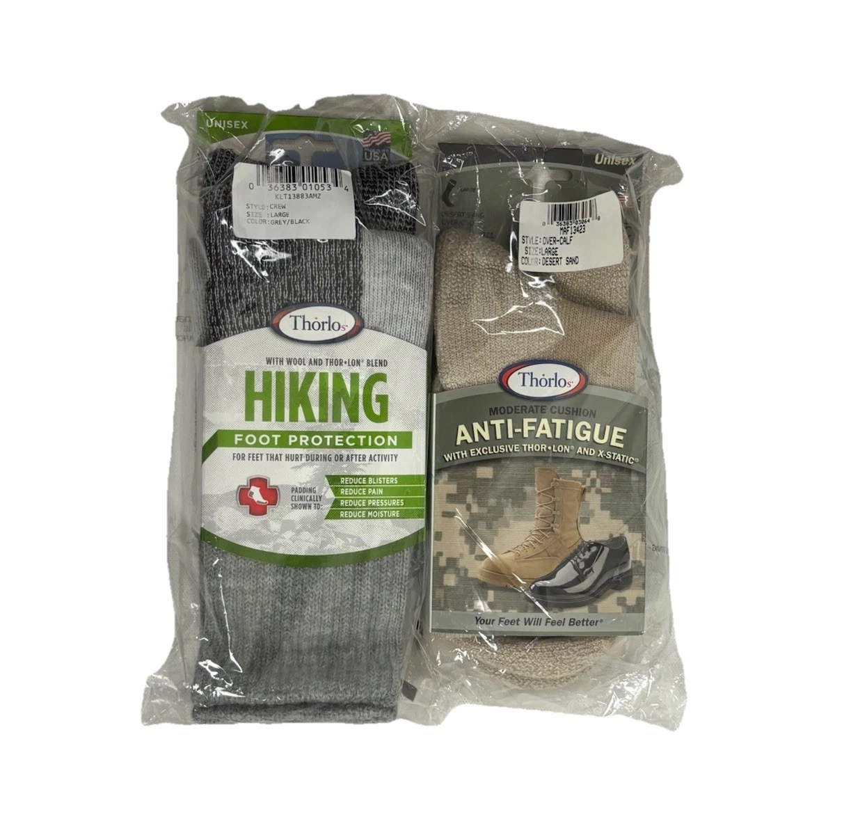 Thorlo Hiking Socks Lot Men's Large Khaki Gray Comfort And Blister Protection