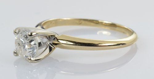 Diamond Solitaire Engagement Ring 14k Yellow Gold .73 Carats Size 5 - Imagen 3 de 6