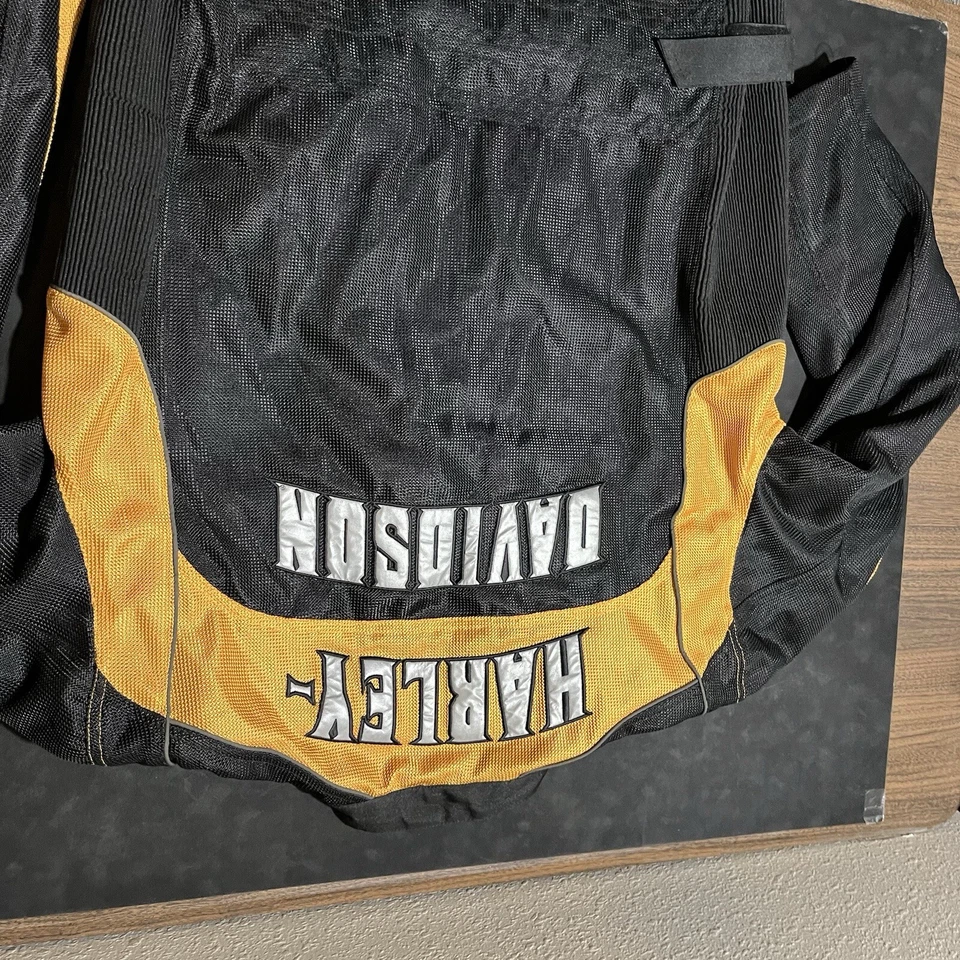 Harley Davidson Motorcycle Jacket FXRG Armored Riding Performance Black Yellow - Image 3 of 4