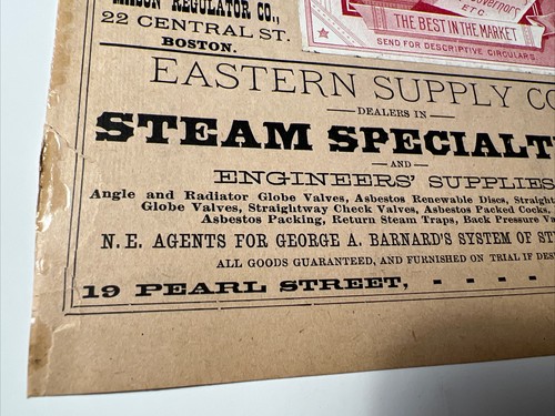 1887 antique HOTEL WINDSOR Awnings STEAM SUPPLY double Sided ad Manchester N.H. - Bild 7 von 13