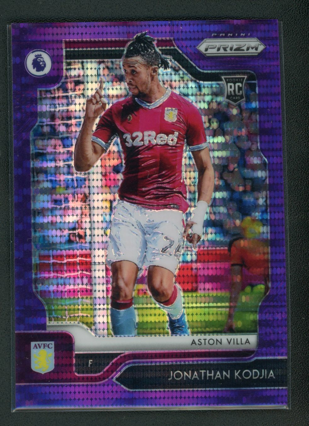 2019-20 Jonathan Kodjia 27/75 Panini Prizm RC Breakaway Premier League Purple