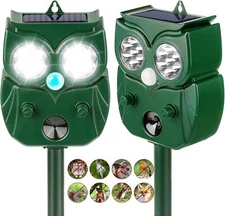 Upgraded Solar Ultrasonic Animal Repellent Cat Dog Skunk Deer Raccoon For Garden