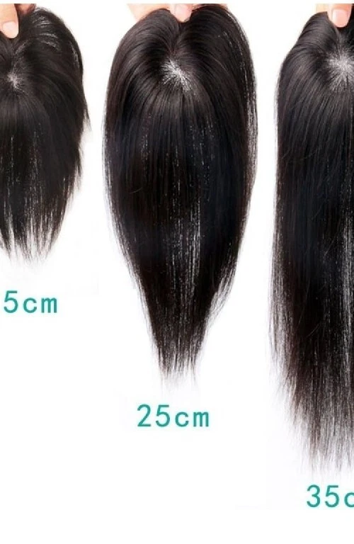 100% Remy Human Hair Topper Toupee Clip Hairpiece Mono Top Wig For Women And Men - Image 4 of 4