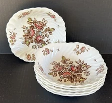 Johnson Brothers Devon Sprays Square Soup Bowls 7" Set of 6