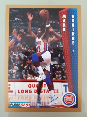 1992-93 Fleer Basketball Mark Aguirre #62 Detroit Pistons NBA Lesen!