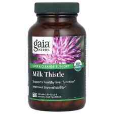 2 X  Gaia Herbs, Milk Thistle, 120 Vegan Capsules