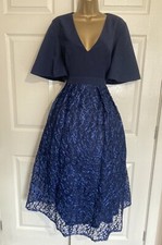 BNWT COAST V NECK NAVY EMBROIDERED EVENING OCCASION MIDI DRESS SIZE 14 £169