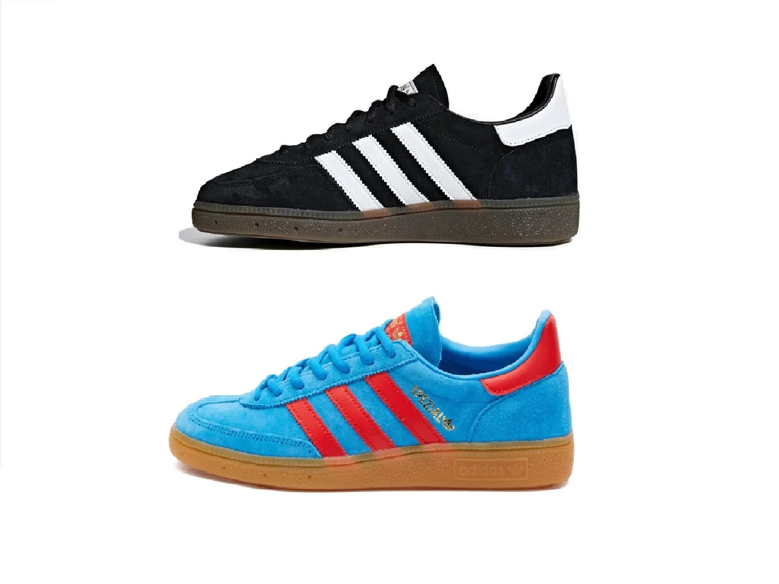 adidas Handball Spezial Black/white Blue/red trainers retro sizes 7 - 11