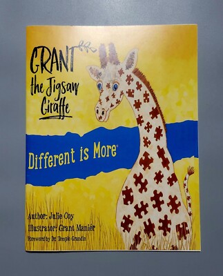 Grant the Jigsaw Giraffe- Julie Coy (signed) Grant Manier (signed) - PB- VG