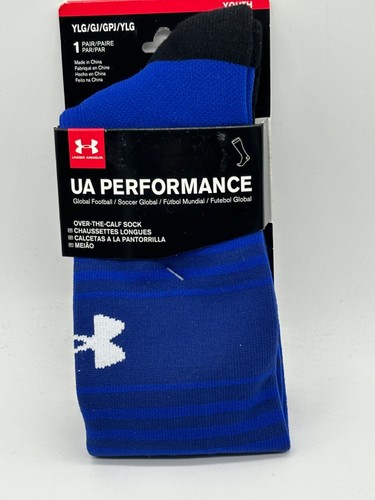 ONE PAIR UNDER ARMOUR UA PERFORMANCE SOCCER YOUTH OVER THE CALF SOCKS LARGE 1-4 - Picture 4 of 24