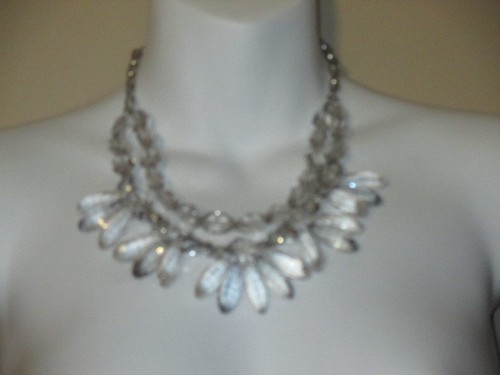Ann Taylor Loft Two Tier Teardrop Necklace NWT $44.50 - Picture 5 of 9