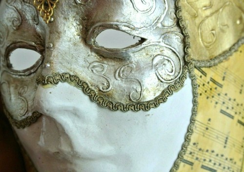 Authentic Large Italian Venetian Moon Mask Handmade in Venice, Italy - Picture 6 of 7