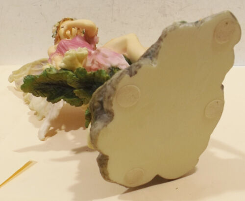 schöne dekorative Elfenfigur Feenfigur mit Blumen Baumstamm 26,5cm - Bild 7 von 7