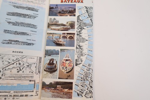 Bateaux Mouches Vintage Travel Map Pont De L'Alma Rive Drotte Paris Brochure - Picture 3 of 3