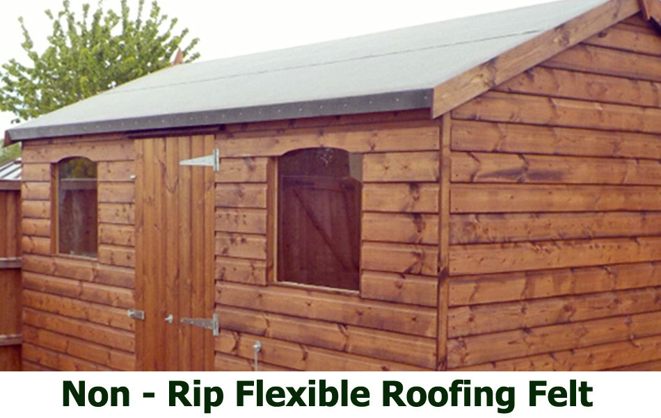 10m Heavy Duty Shed Felt + Adhesive + Nails GREEN Roofing Felt