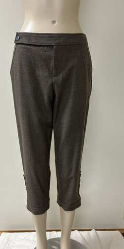 JON Brown Wool Blend Cropped Pants Capris Slacks Trousers Size 4, EUC - 第 1/9 張圖片