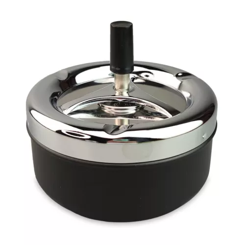 Drehbarer Aschenbecher + Deckel Metall Aschenbecher Chrom winddicht Aschenbecher - Bild 5 von 18