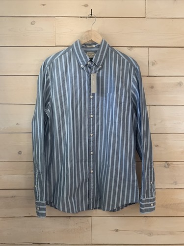 Neu mit Etikett J. Crew Baumwolle blau gestreift Knopfleiste Gr. M Einzelhandel $ 59,50