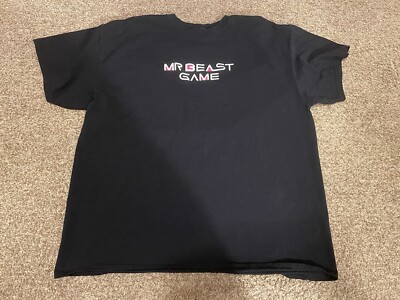 Mr. Beast Game ''Let The Games Begin'' Mens Graphic Logo Double Sided T-Shirt - XL