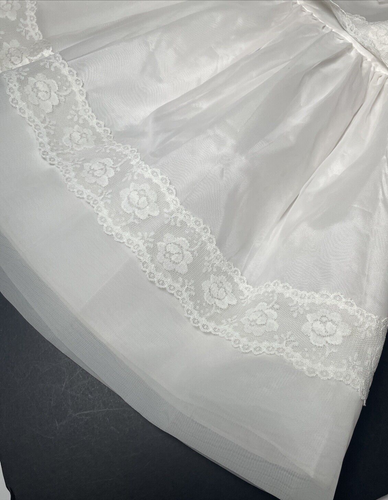 Vintage Girls White Frilly White Lace Party Dress Union Label 60s 70s Size 5 - Picture 9 of 20
