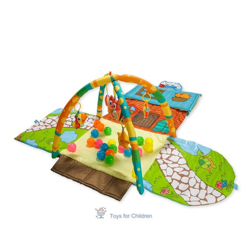 Soft Cottom Baby Creeping Lying Gym Mat Activity Traning Playmat+5 Toys+30 Balls - Picture 10 of 38