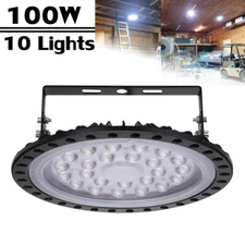 10Pack 100W UFO LED High Bay Light Super Bright Warehouse Industrial Garage Lamp