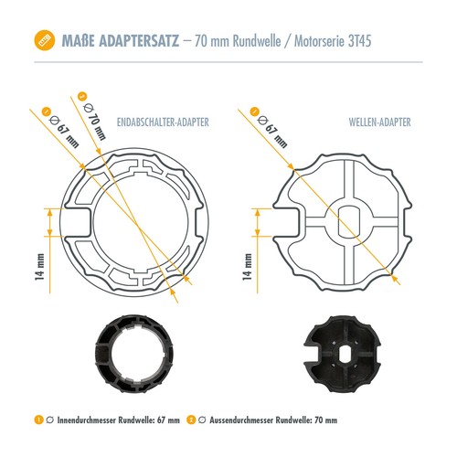 3T-MOTORS Markisenmotor + AP Schalter + Adapter elektrische Markise Sonnenschutz - Photo 19/37