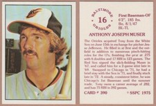 TONY MUSER - 1975 SSPC # 390 - BALTIMORE ORIOLES 1B/OF - 45 YEAR OLD BEAUTY!!