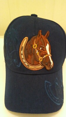 The Supreme Cap 100% Acrylic Navy Blue Embroided Horse Wearing
