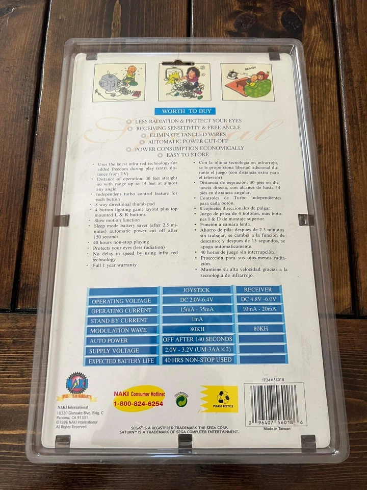 Sega Saturn Naki Wireless Pro Controller Brand New Factory Sealed - Image 2 of 2