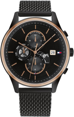 Tommy Hilfiger Men'S Weston soldes 1710505 Dress Quartz Watch, Black, 44 Mm Case Diamet