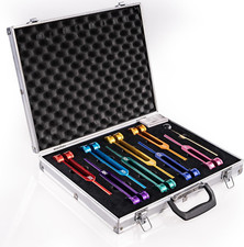 Chakra Tuning Forks Set, 7 Chakra and 1 Soul Purpose Weighted Tuning Forks Set f