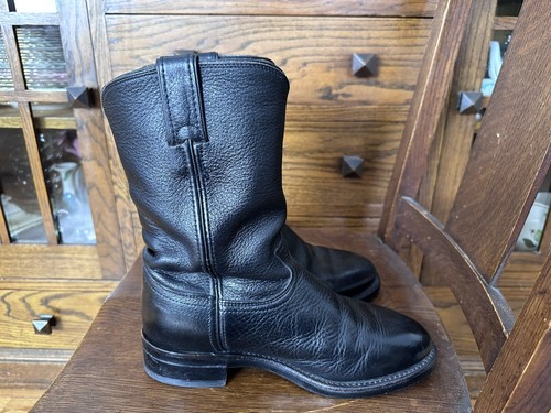 Chippewa Mens Boots Street Warrior Black Leather Vibram Work Biker Western 7.5 D - Picture 5 of 13