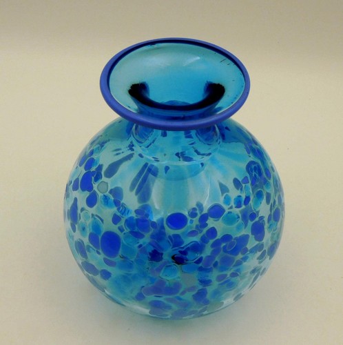 STUNNING Signed AUSTRALIAN - Studio Art Glass VASE BOWL 13cm D - Excellent - Picture 3 of 11
