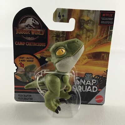 Jurassic World Snap Squad Velociraptor Mini Dinosaur Action Figure Cretaceous 
