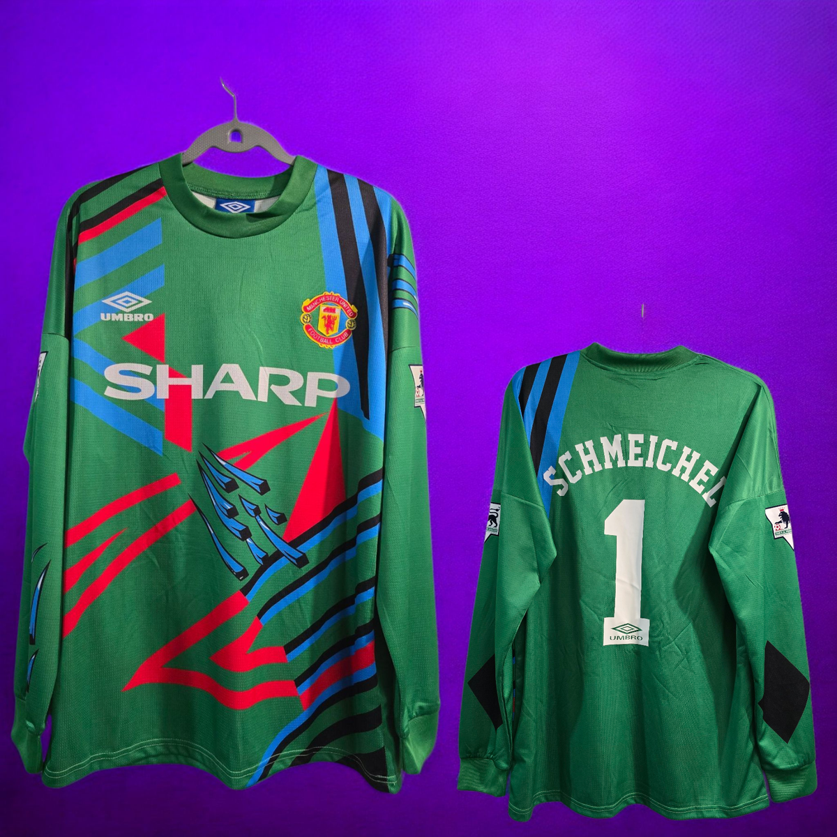 Goalkeeper Manchester United 1992 Retro - SCHMEICHEL #1 - Green