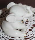 Lenox Porcelain Sitting Baby Elephant Figurine Gold Trim 3" Trunk Up — photo 3