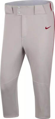 Nike 747225-058 Mens 3XL Vapor Pro Piped High Half Knee Baseball Pants Gray  $45