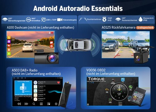 Autoradio 9"QLED Android 13 6+64 Navi 4G LTE CarPlay für Passat B6 B7 CC Magotan - Bild 16 von 21