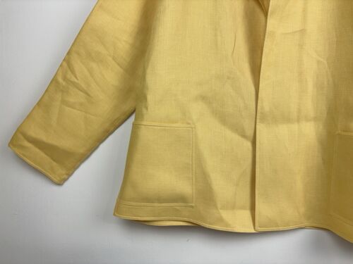 Linda Allard Ellen Tracy Handmade Linen Open Blazer Jacket Pineapple 16 NWT $475 - Picture 3 of 8
